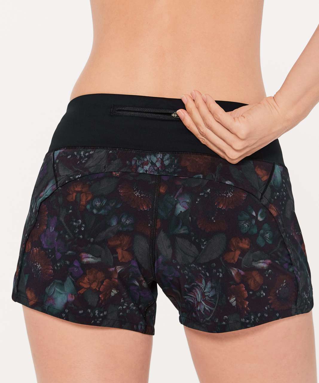 Lululemon Run Times Short II *4 - Frozen Flourish Multi / Black