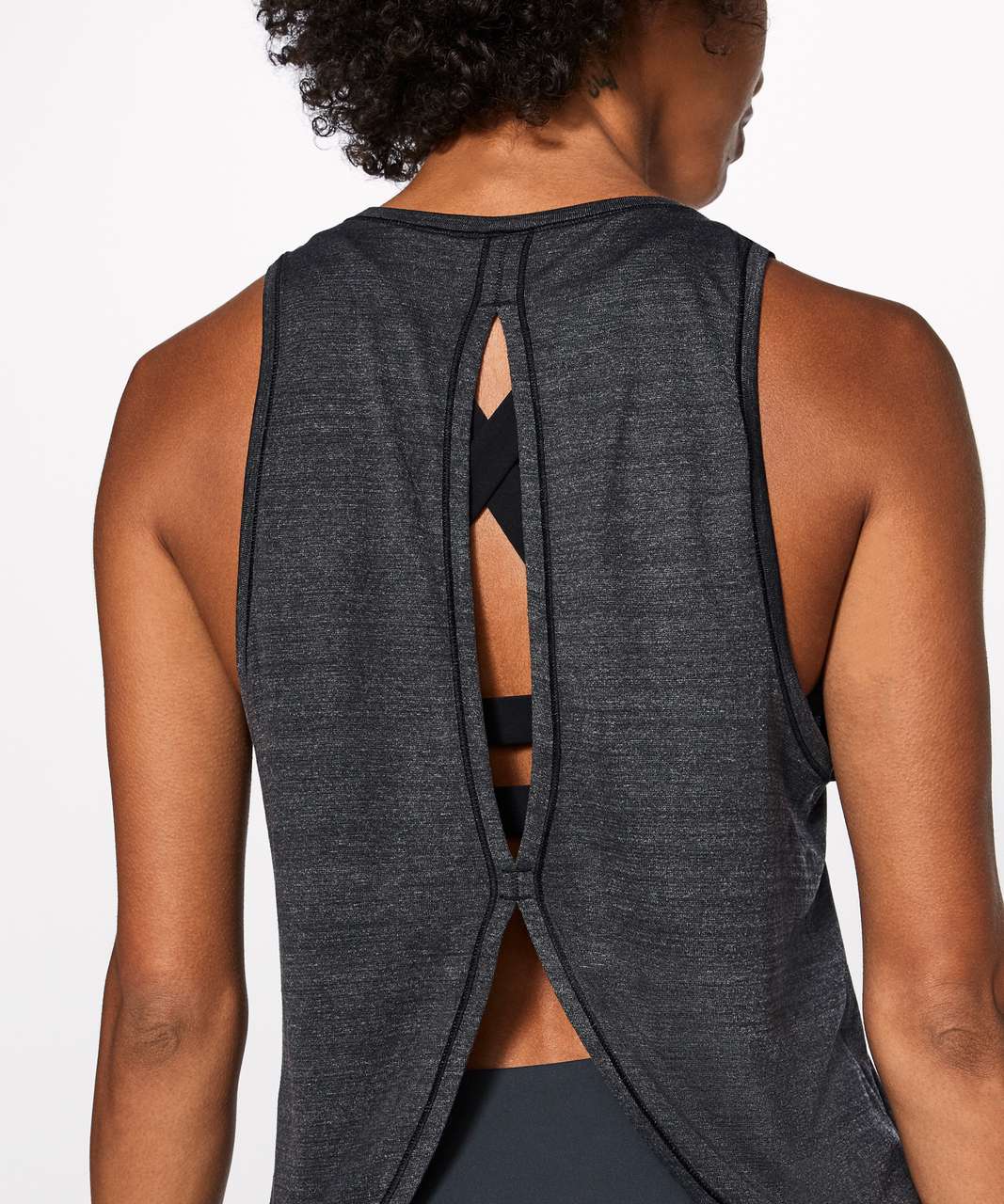 Lululemon Twist & Reach Tank - Heathered Black - lulu fanatics