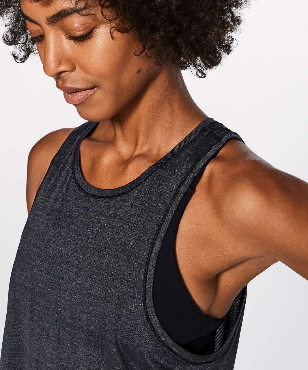 Lululemon Twist & Reach Tank - Heathered Black - lulu fanatics