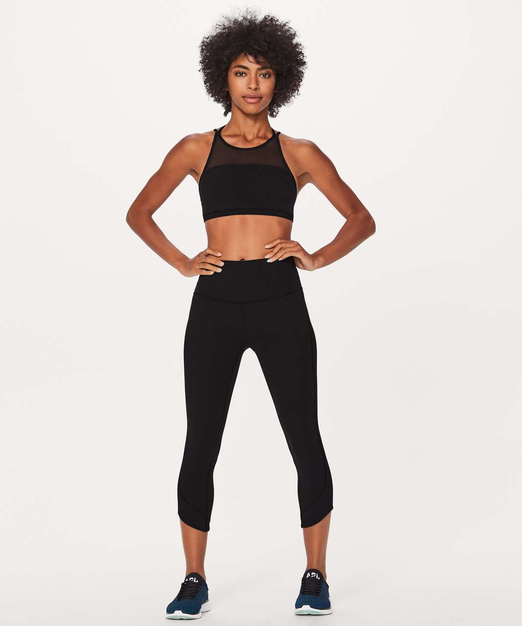 LKNEW LULULEMON READY SET GO CROP 21 BLACK SIZE 6