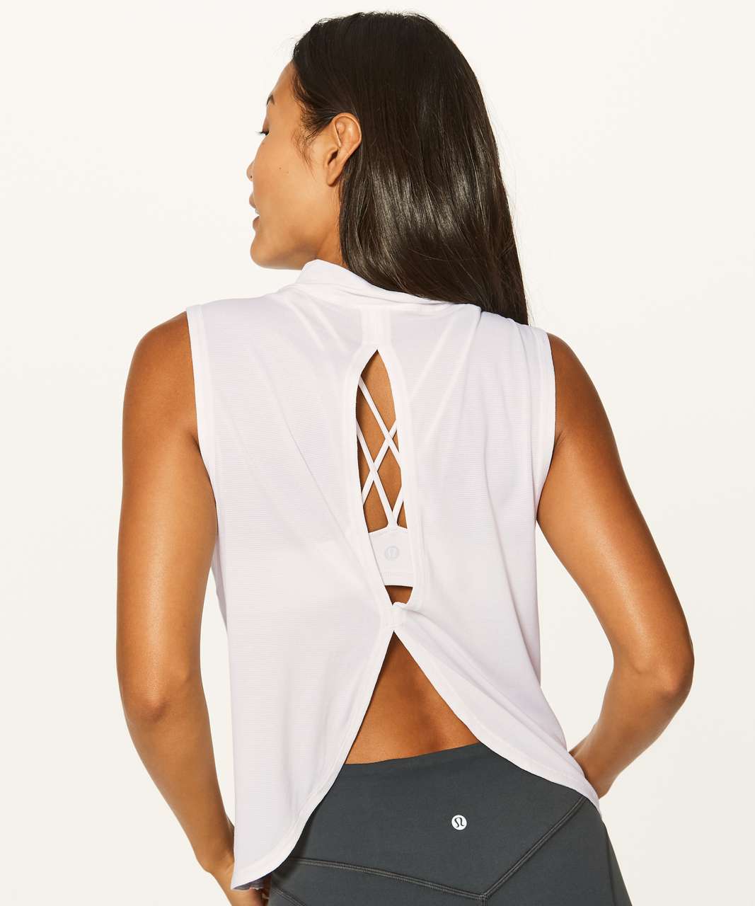 Lululemon Twist & Reach Mock Neck Tank - Heathered White