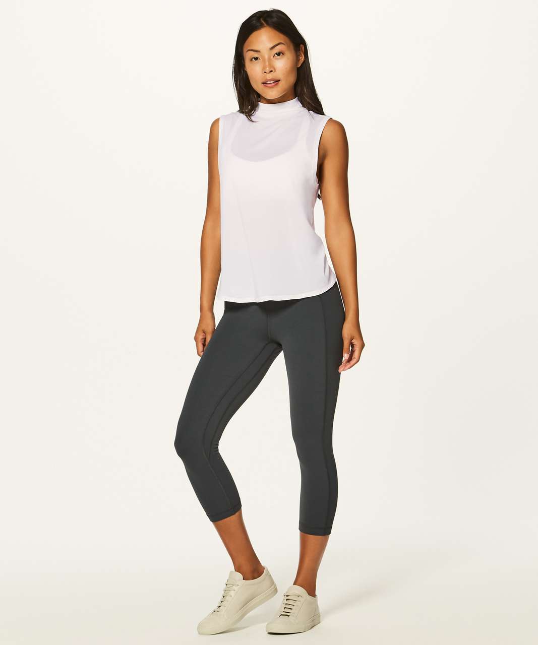 Lululemon Twist & Reach Mock Neck Tank - Heathered White