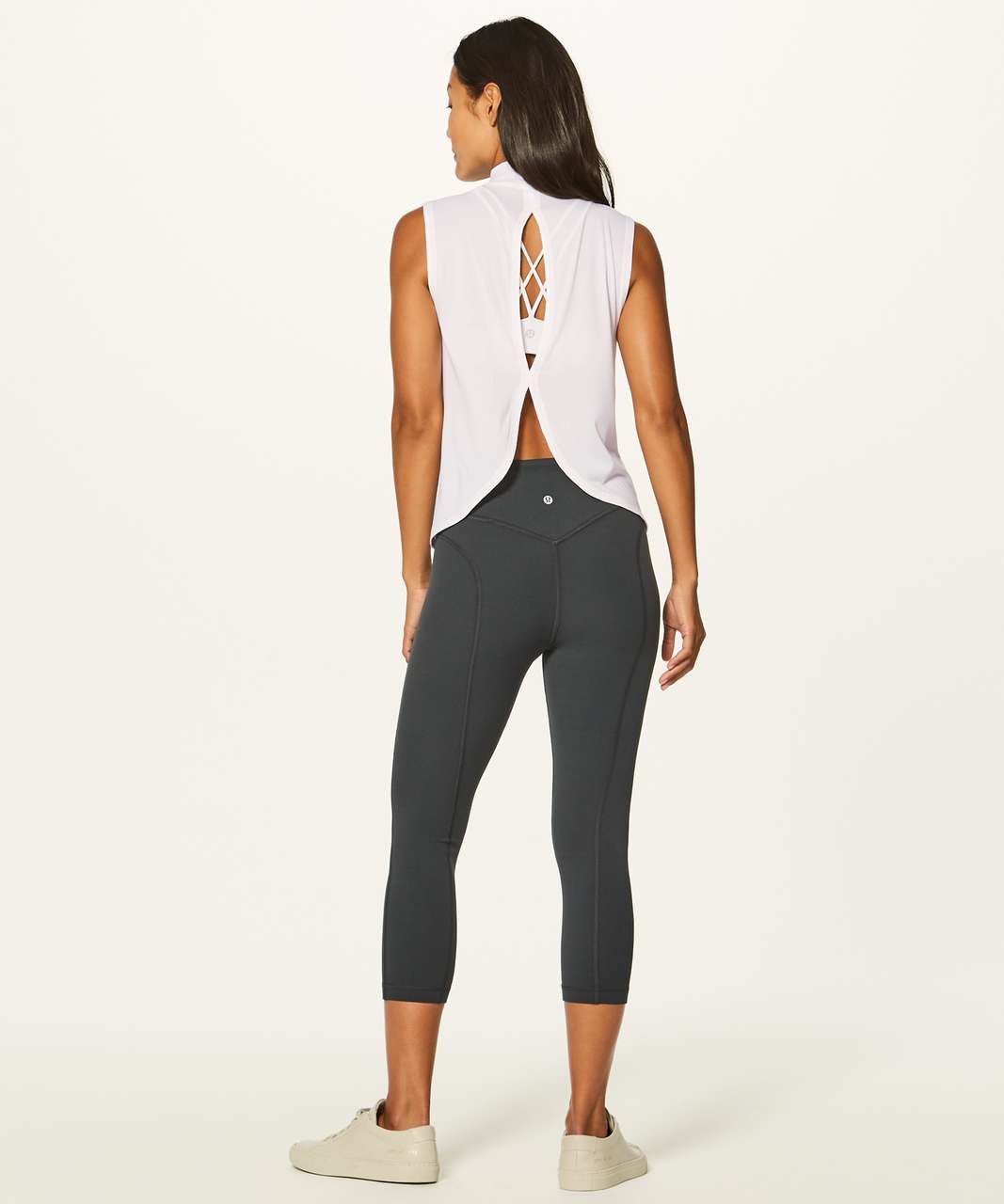 Lululemon Twist & Reach Mock Neck Tank Heathered Black