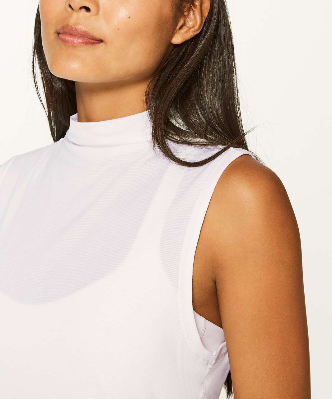 Lululemon Twist & Reach Mock Neck Tank - Heathered White