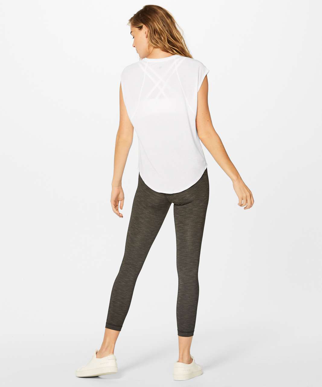 Lululemon Plank To Pike Short Sleeve - Heathered White / White