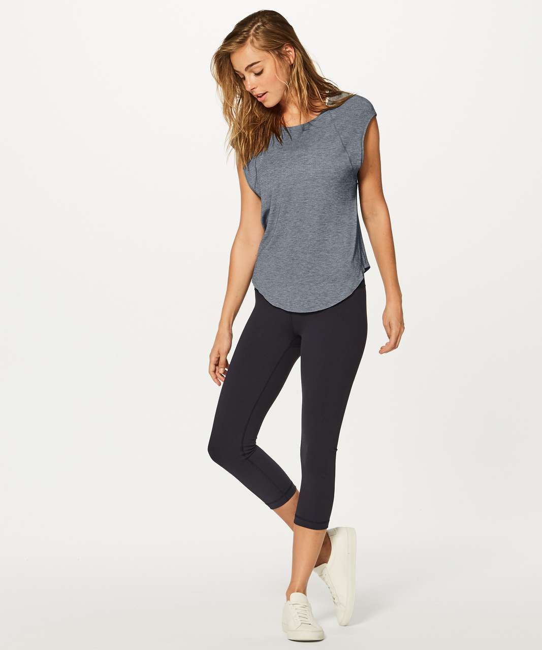 Lululemon Plank To Pike Short Sleeve - Heathered Black / Black