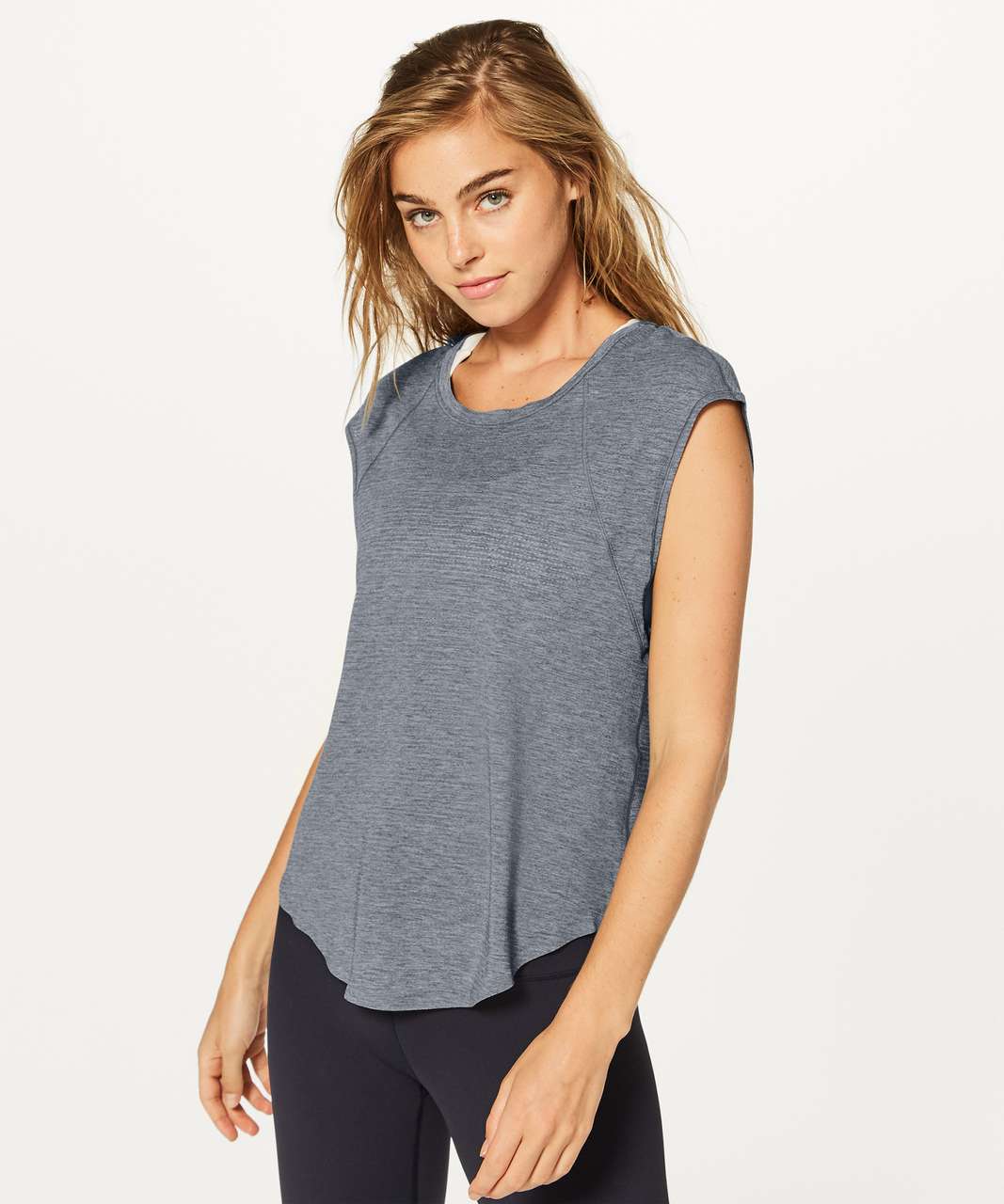 Lululemon Plank To Pike Short Sleeve - Heathered Black / Black