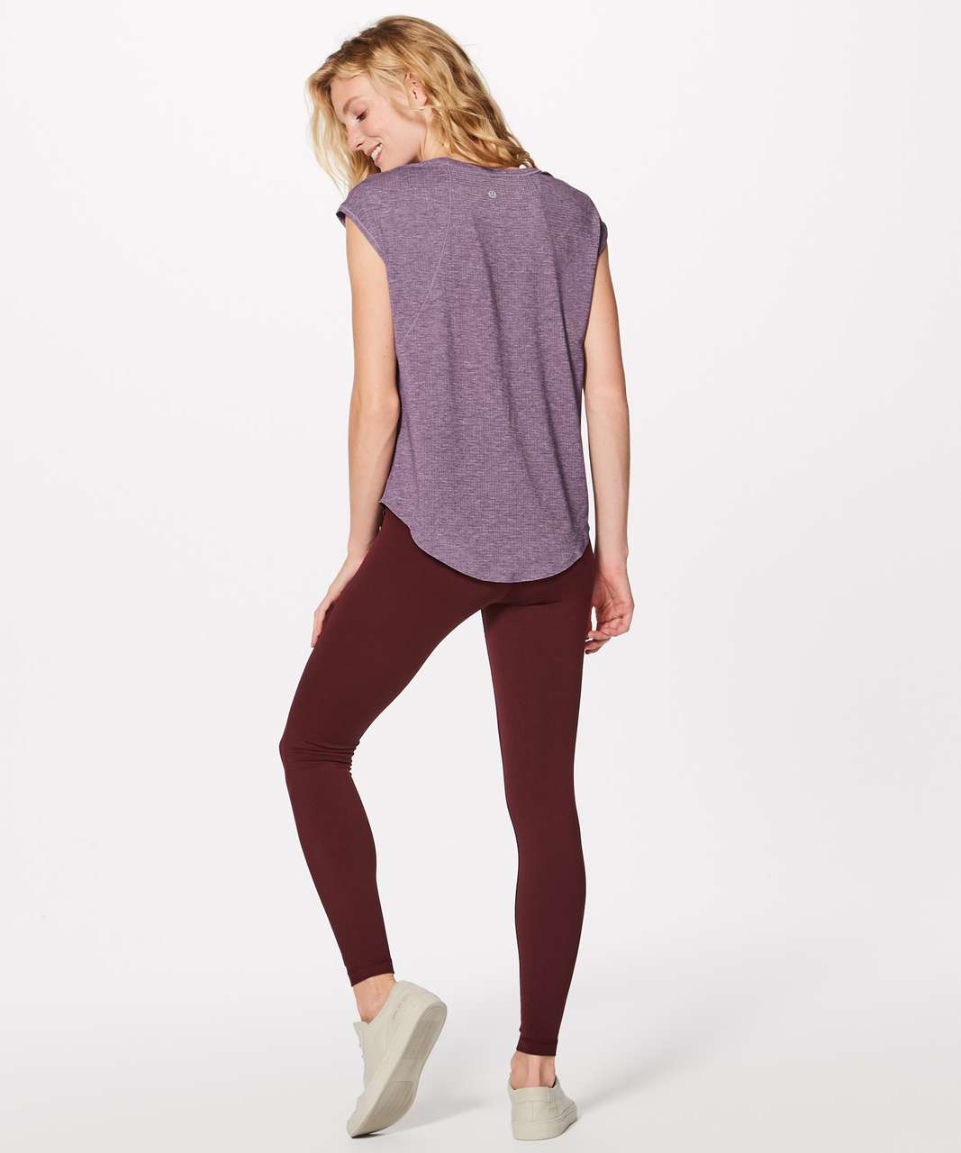 Lululemon Plank To Pike Short Sleeve - Heathered Garnet / Garnet