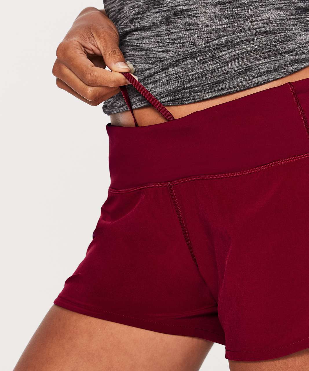 lululemon red speed up shorts