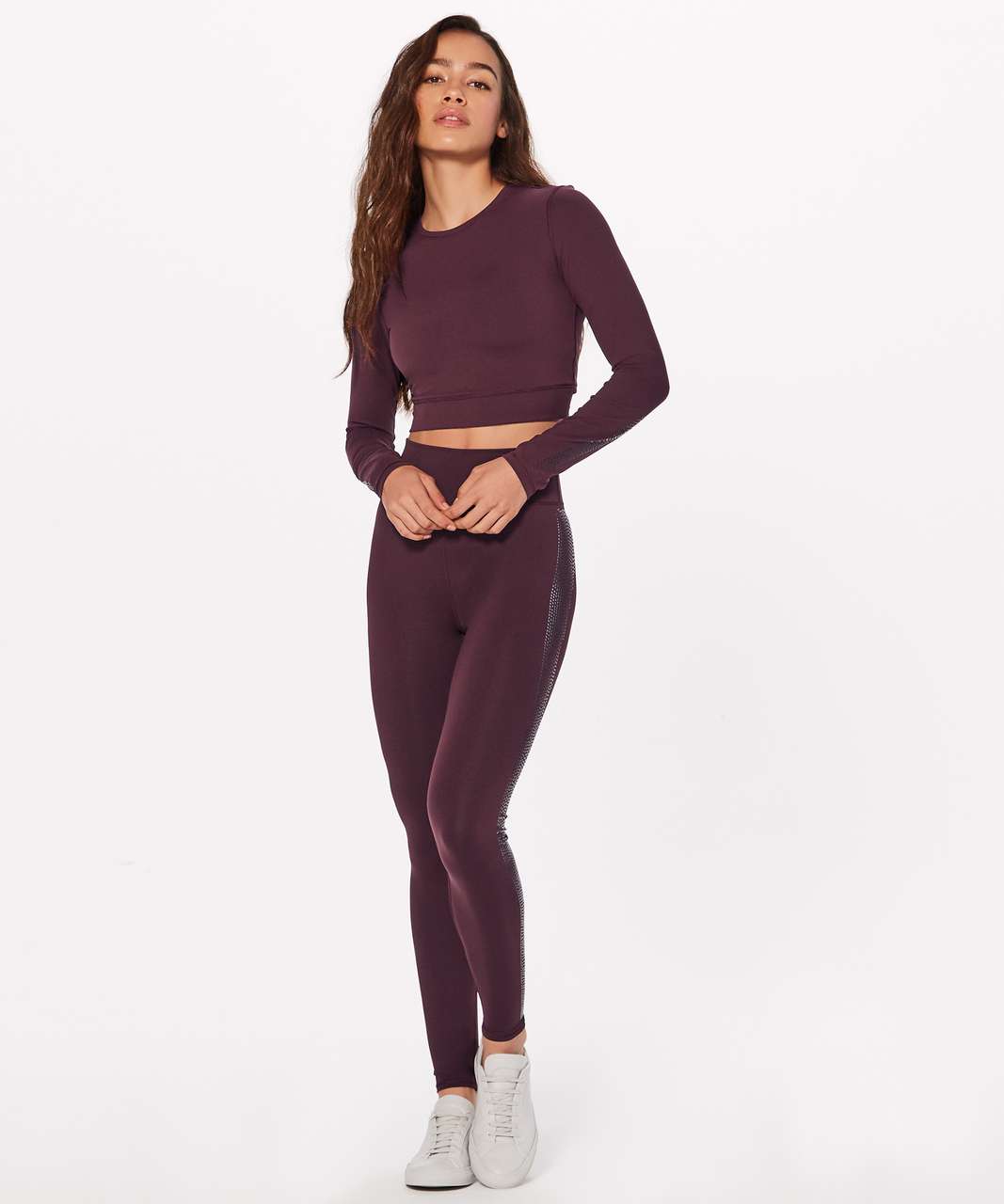 Lululemon Plank To Pike Long Sleeve (Everlux) - Garnet