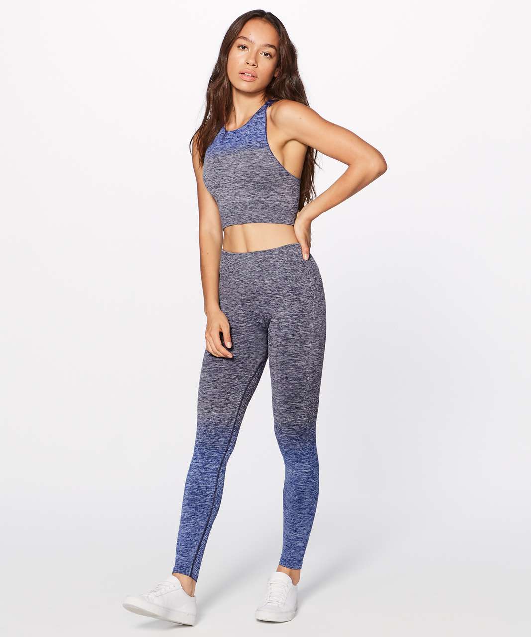 Lululemon Balance & Resist Crop Tank - Midnight Navy / White / Psychic ...