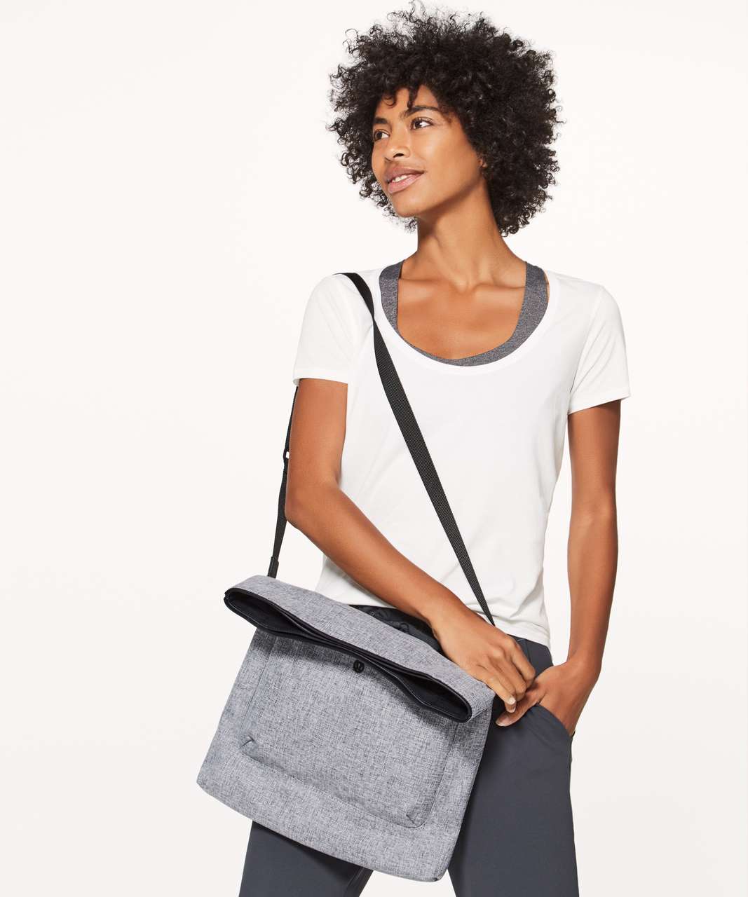 Lululemon All Set Foldover Crossbody - Heathered Black / Black - lulu ...