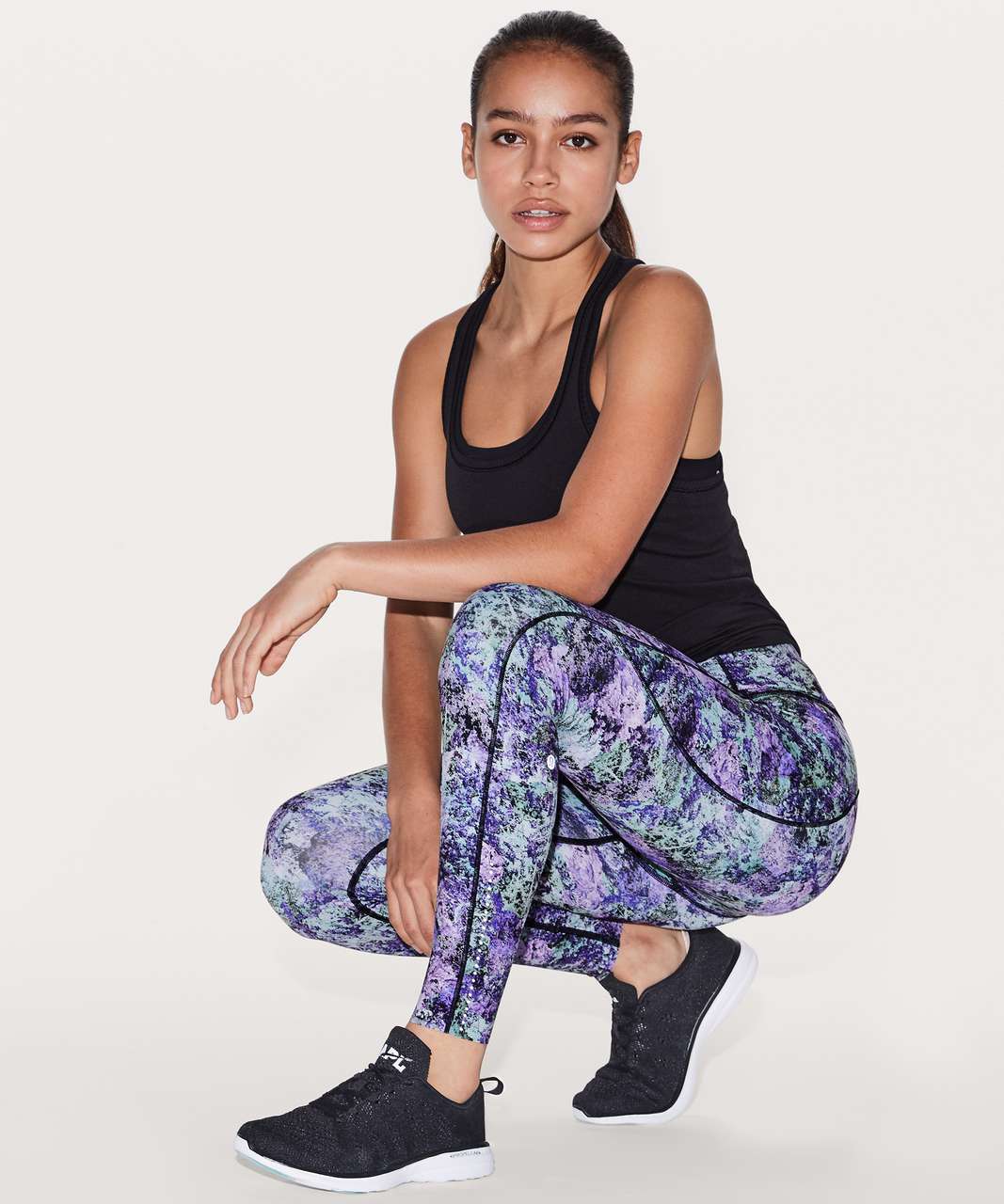 Lululemon Fast & Free 7/8 Tight II *Nulux 25 - Vivid Vision Multi Black -  lulu fanatics