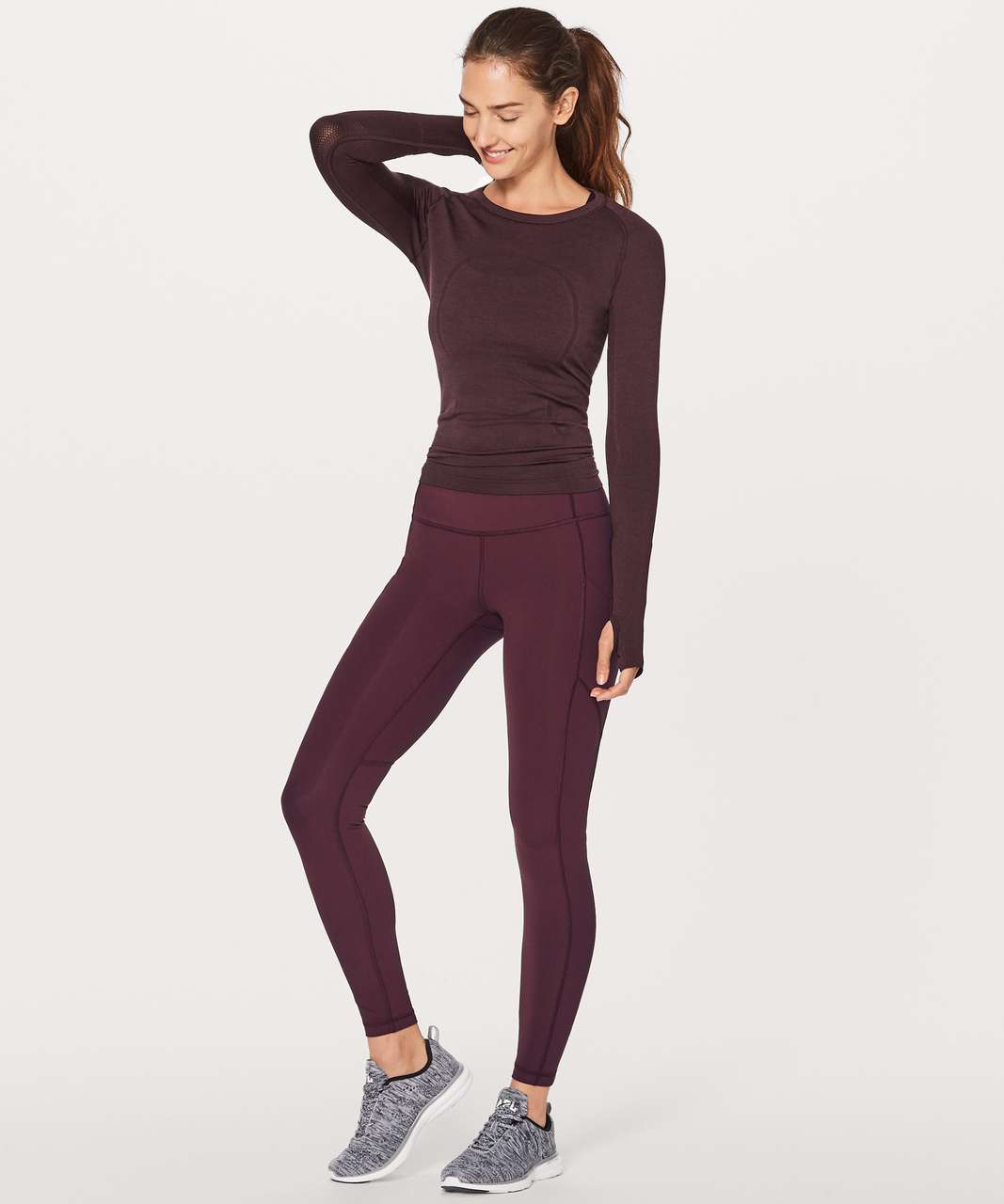 Lululemon Speed Wunder Tight 28 *speckle Shine In Burgundy