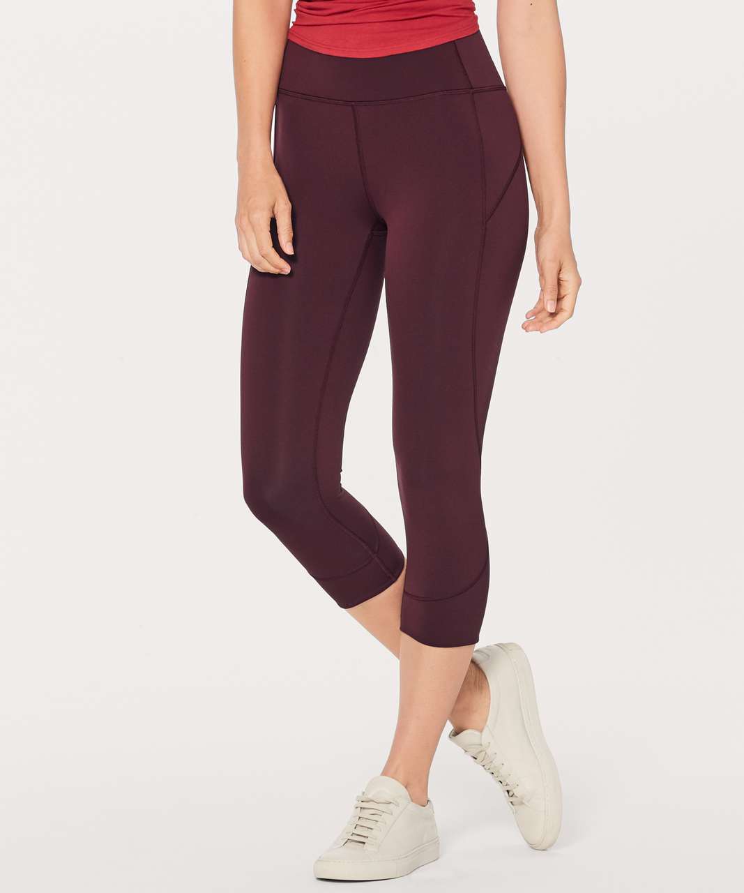 Lululemon In Movement Crop Leggings Everlux 19 Purple Antique Bark Size 4