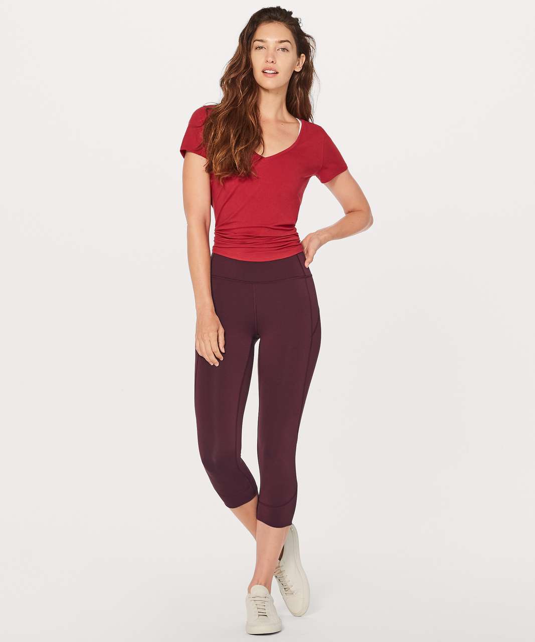 Lululemon In Movement Crop *Everlux 19 - Garnet - lulu fanatics