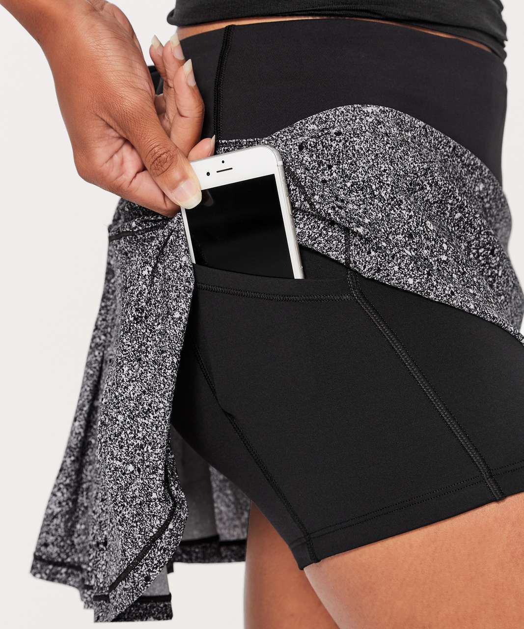 Lululemon Circuit Breaker Skirt II (Regular) (13") - Luminesce Splatter White Black / Black