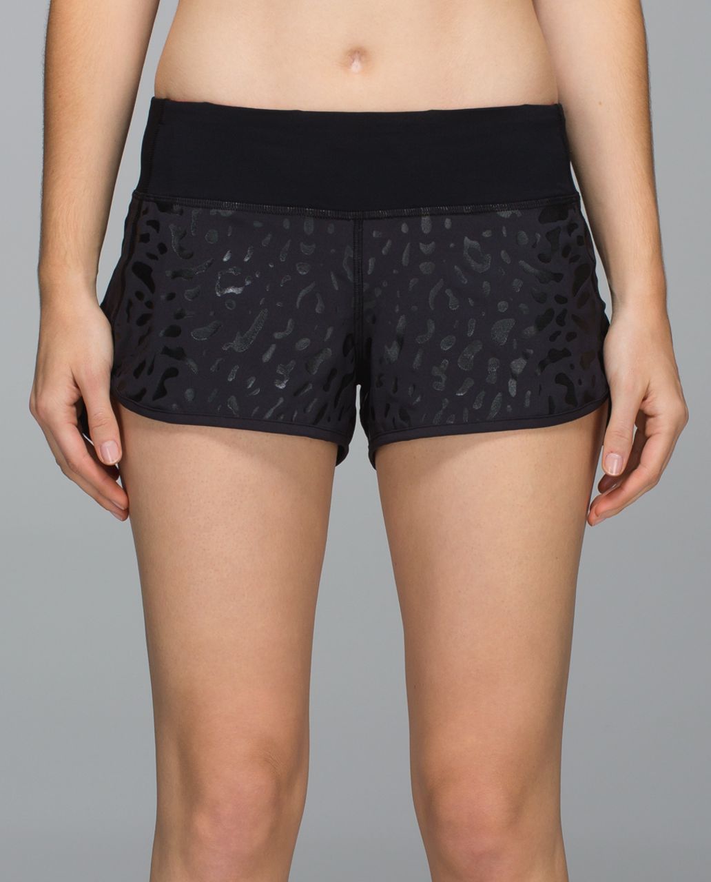 Lululemon Run:  Speed Short *4-way Stretch - Black /  Black