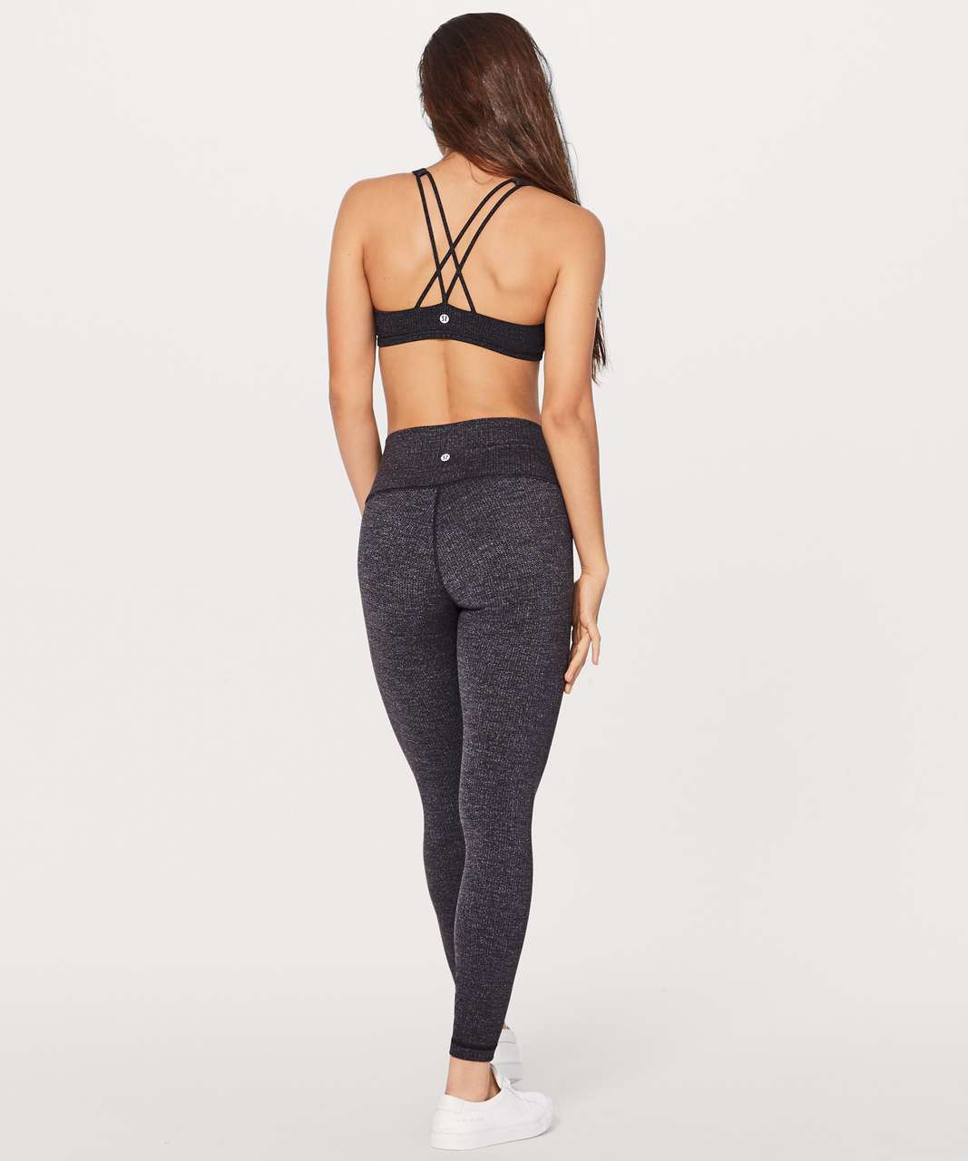 Lululemon Free To Be Bra - Power Luxtreme Variegated Knit Black Heathered Black