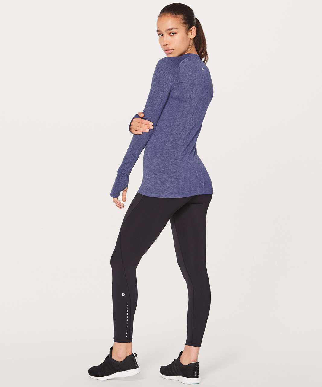 Lululemon Swiftly Tech Long Sleeve Crew - Stony Grape / Black - lulu ...