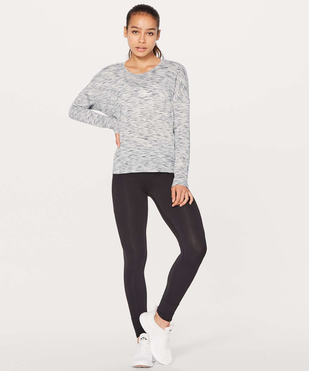 Lululemon Get Set Long Sleeve - Tiger Space Dye Black White