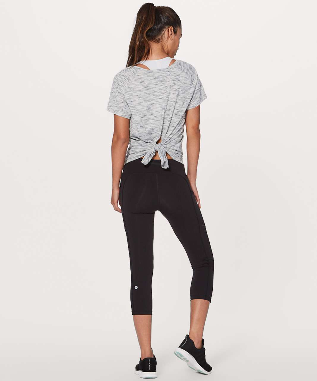 Lululemon Back In Action Short Sleeve - Tiger Space Dye Black White