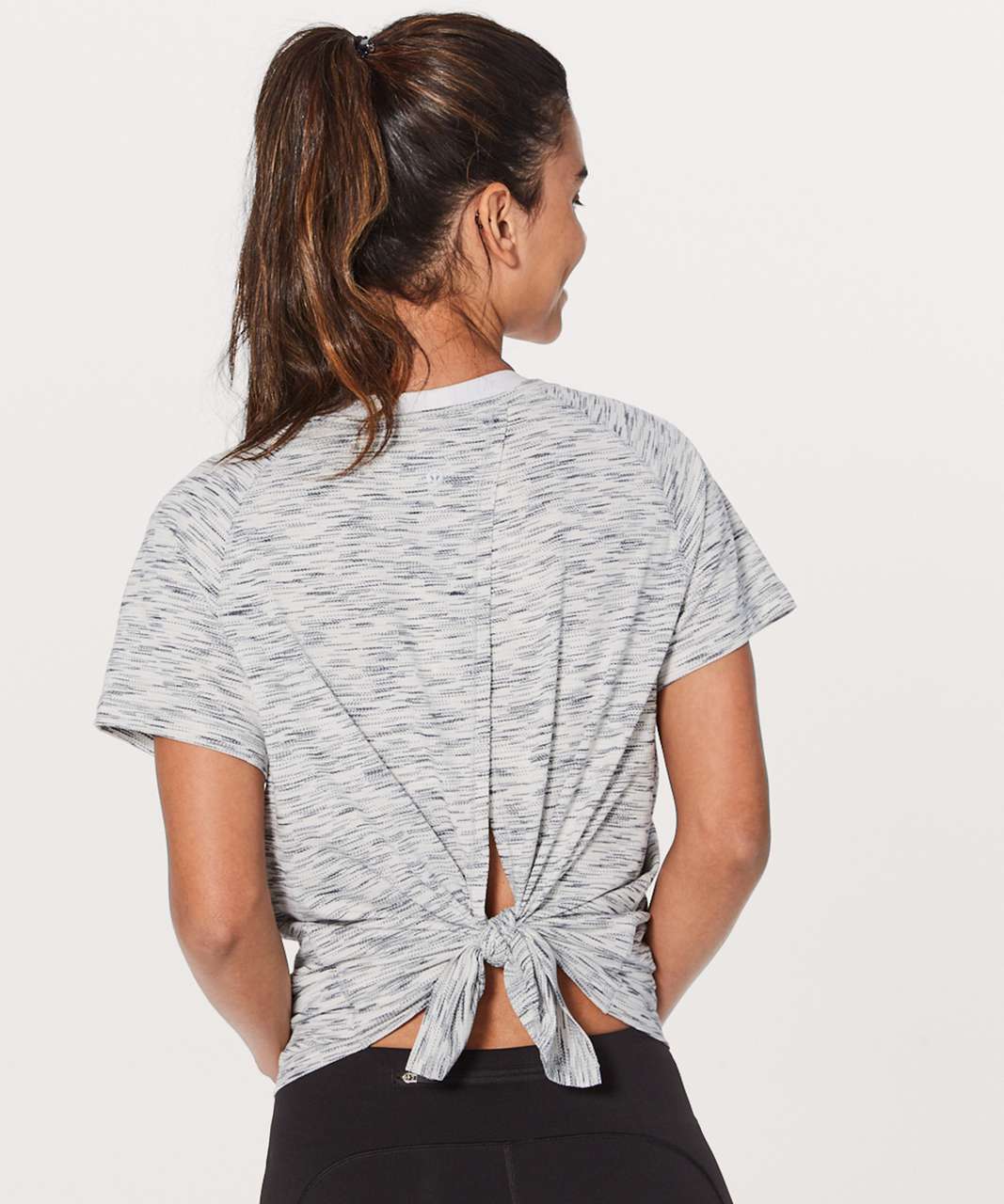 Lululemon Back In Action Short Sleeve - Tiger Space Dye Black White - lulu  fanatics