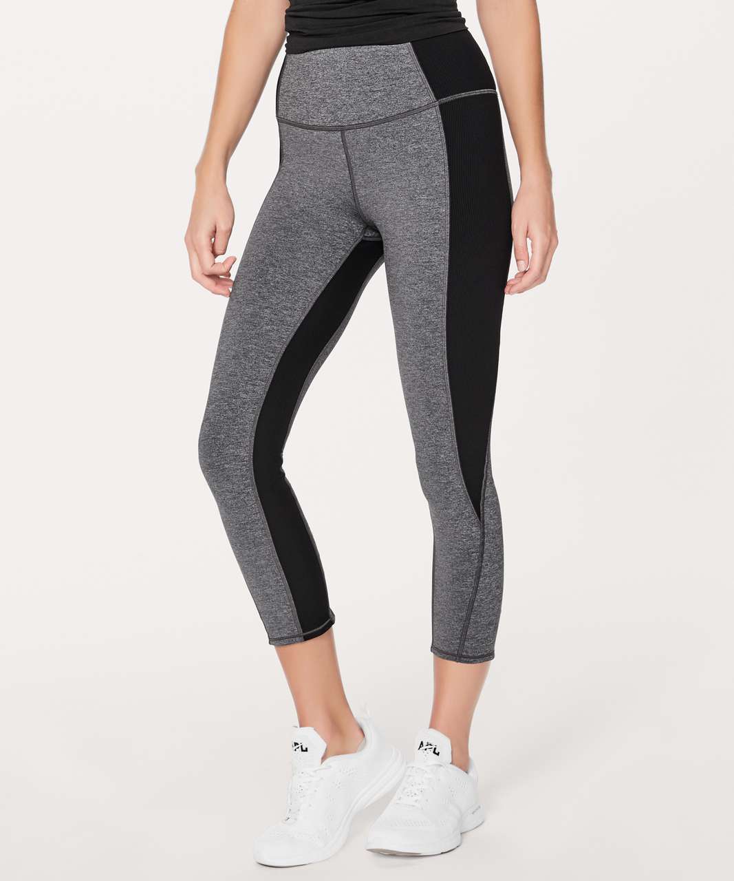 Lululemon On Your Mark Crop 23 Heathered Black Black Lulu