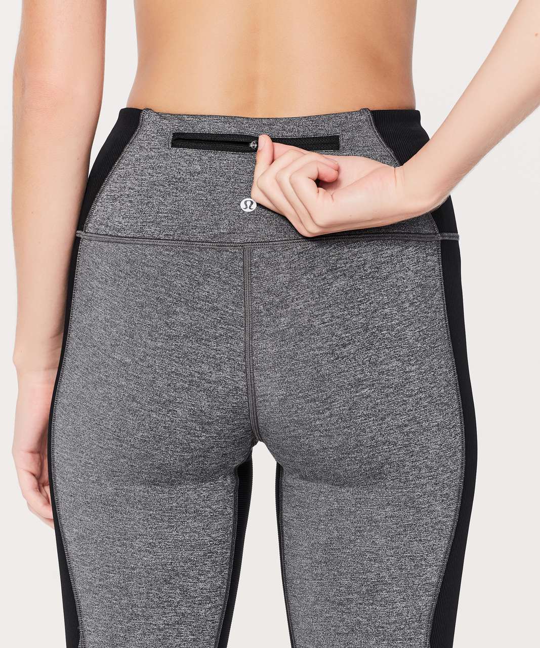 Lululemon On Your Mark Crop (23") - Heathered Black / Black