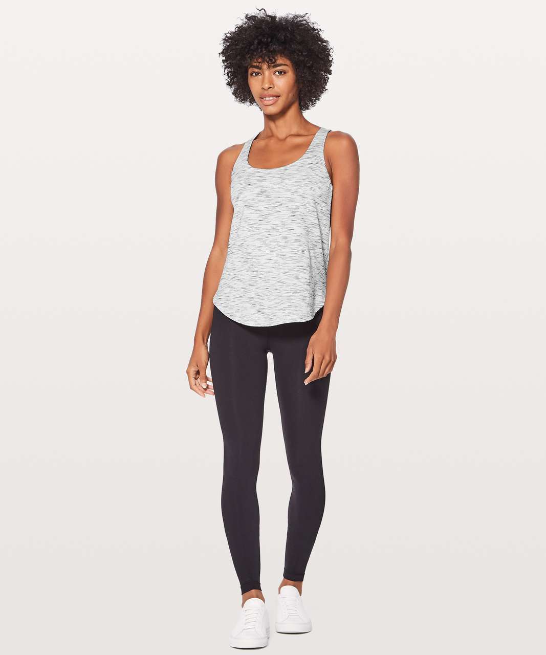 Lululemon Free To Be Serene Tank - Tiger Space Dye Black White / Deep Coal