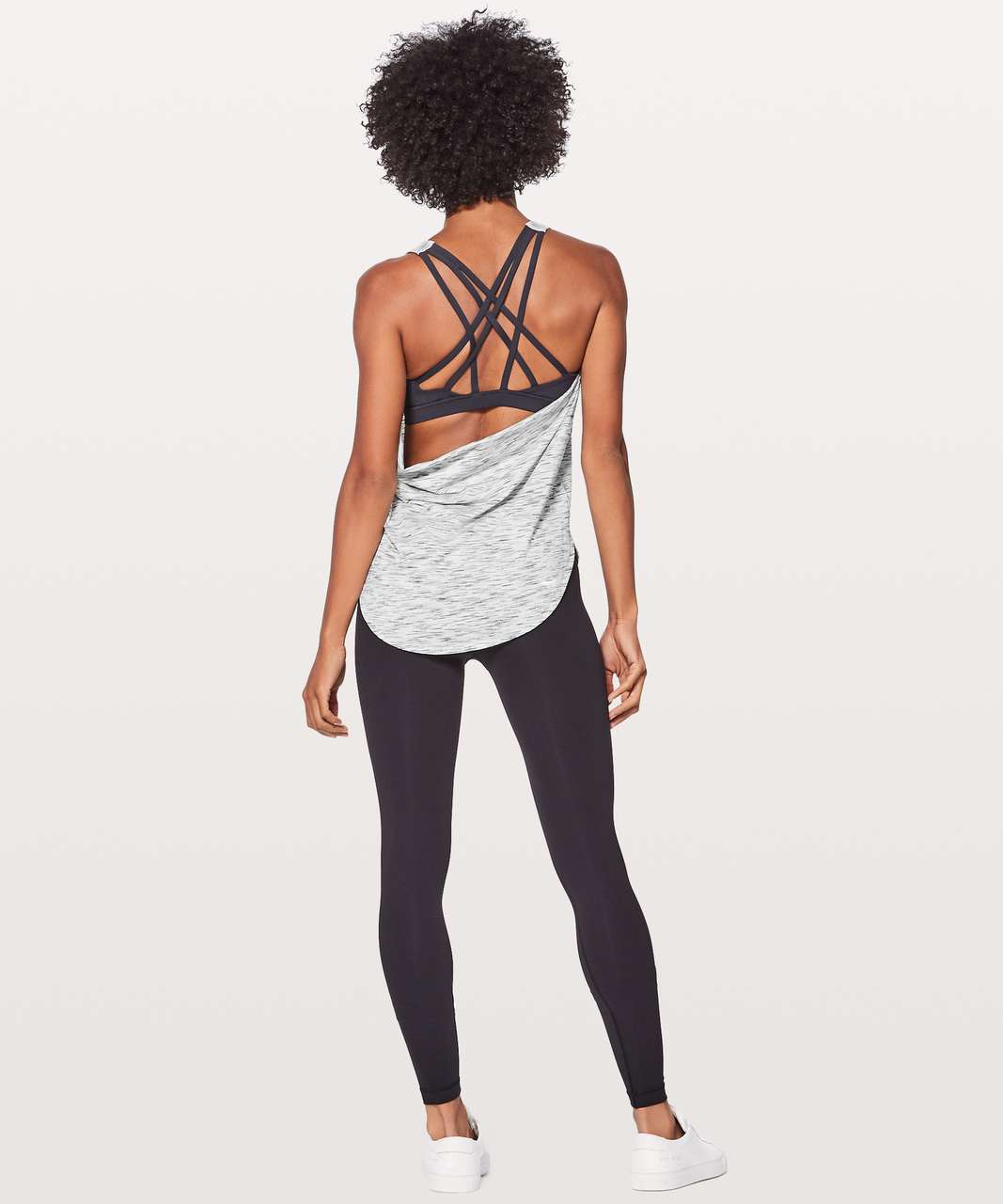 Lululemon Free To Be Serene Tank - Tiger Space Dye Black White / Deep Coal