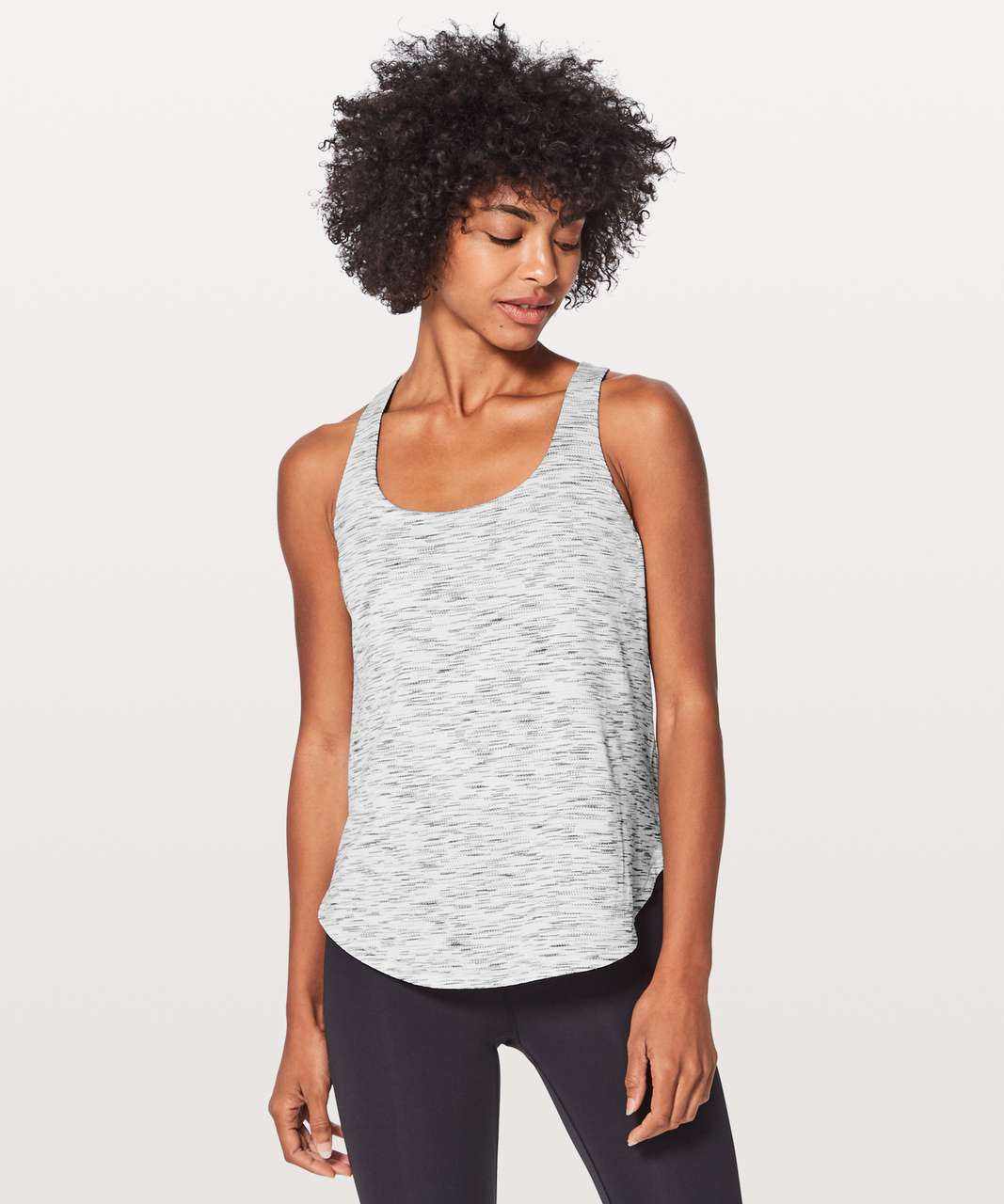 Lululemon Free To Be Serene Tank - Tiger Space Dye Black White / Deep Coal