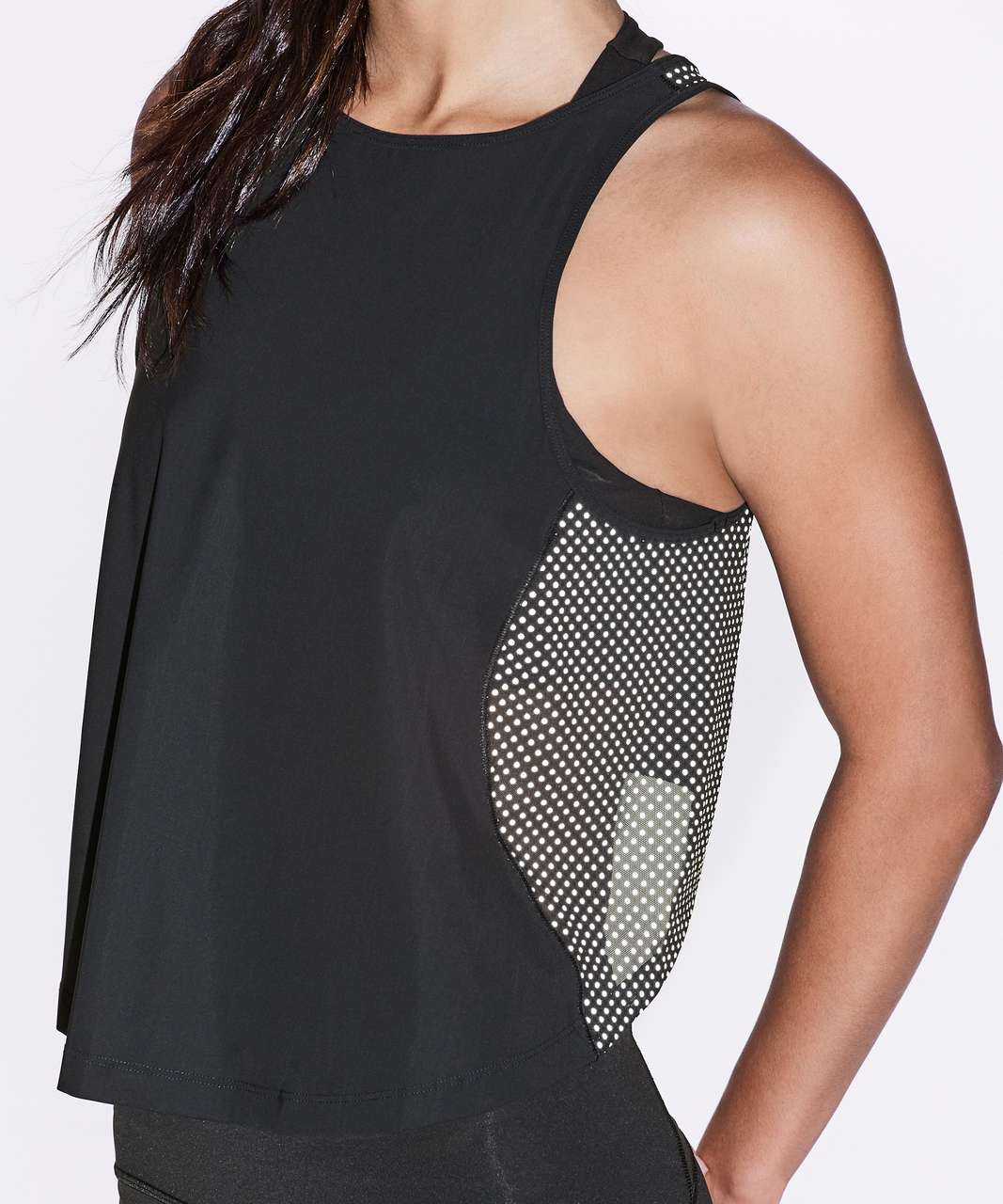 lululemon athletica, Tops, Lululemon Lab Reflective Black Splatter Sculpt  Tank Size 6s Black Mesh Combo