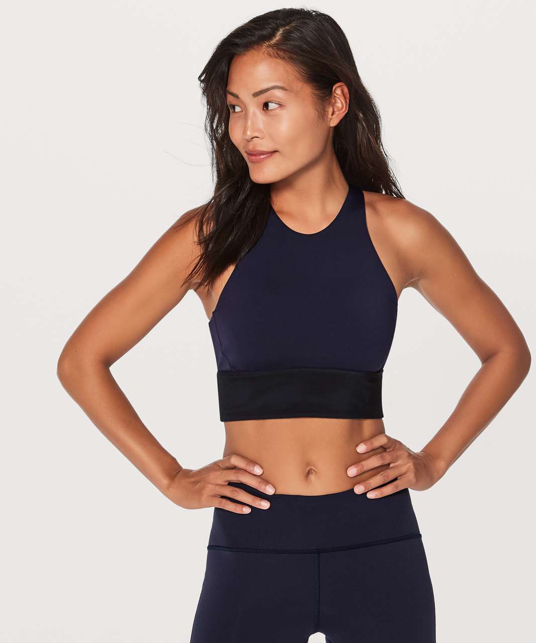 Lululemon Back In Action Bra - Midnight Navy / Black - lulu fanatics