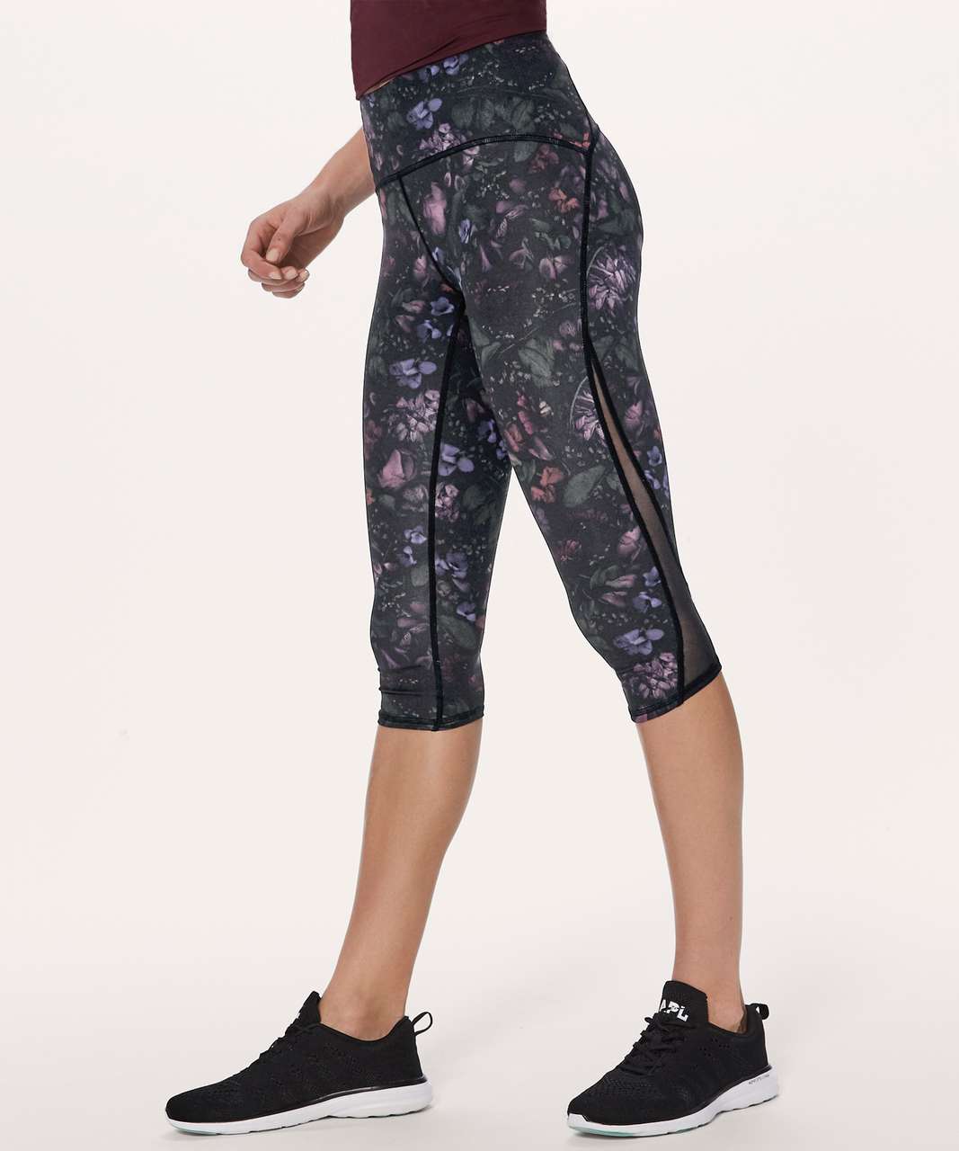 LULULEMON TRAIN TIMES Crop City Lights Multi Black Womens 4 Mesh