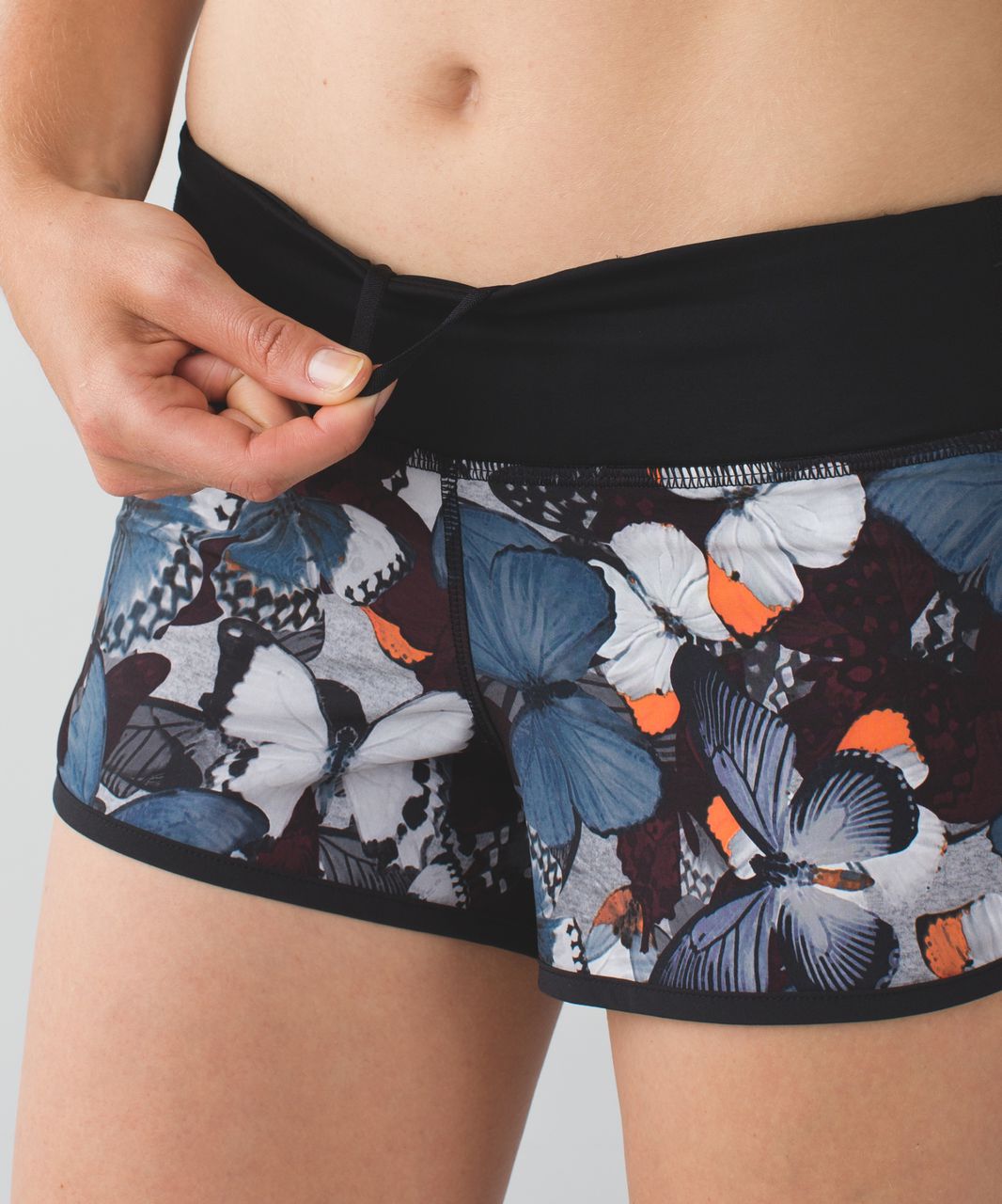 Lululemon Run:  Speed Short *4-way Stretch - Biggie So Fly Butterfly Pizzaz Multi / Black