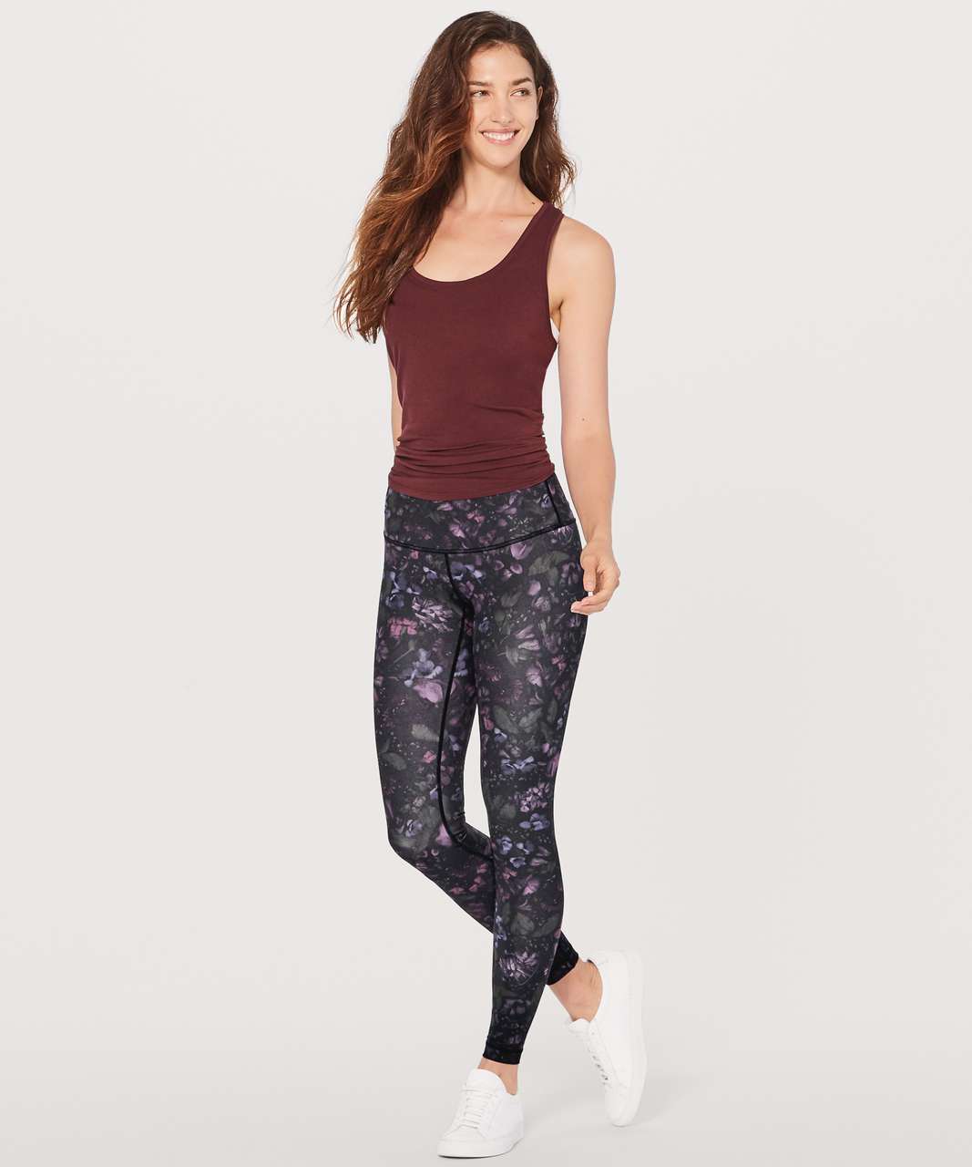 LULULEMON Wunder Under 28 Tight Shine 2 4 6 8 Logo Flourish Blk