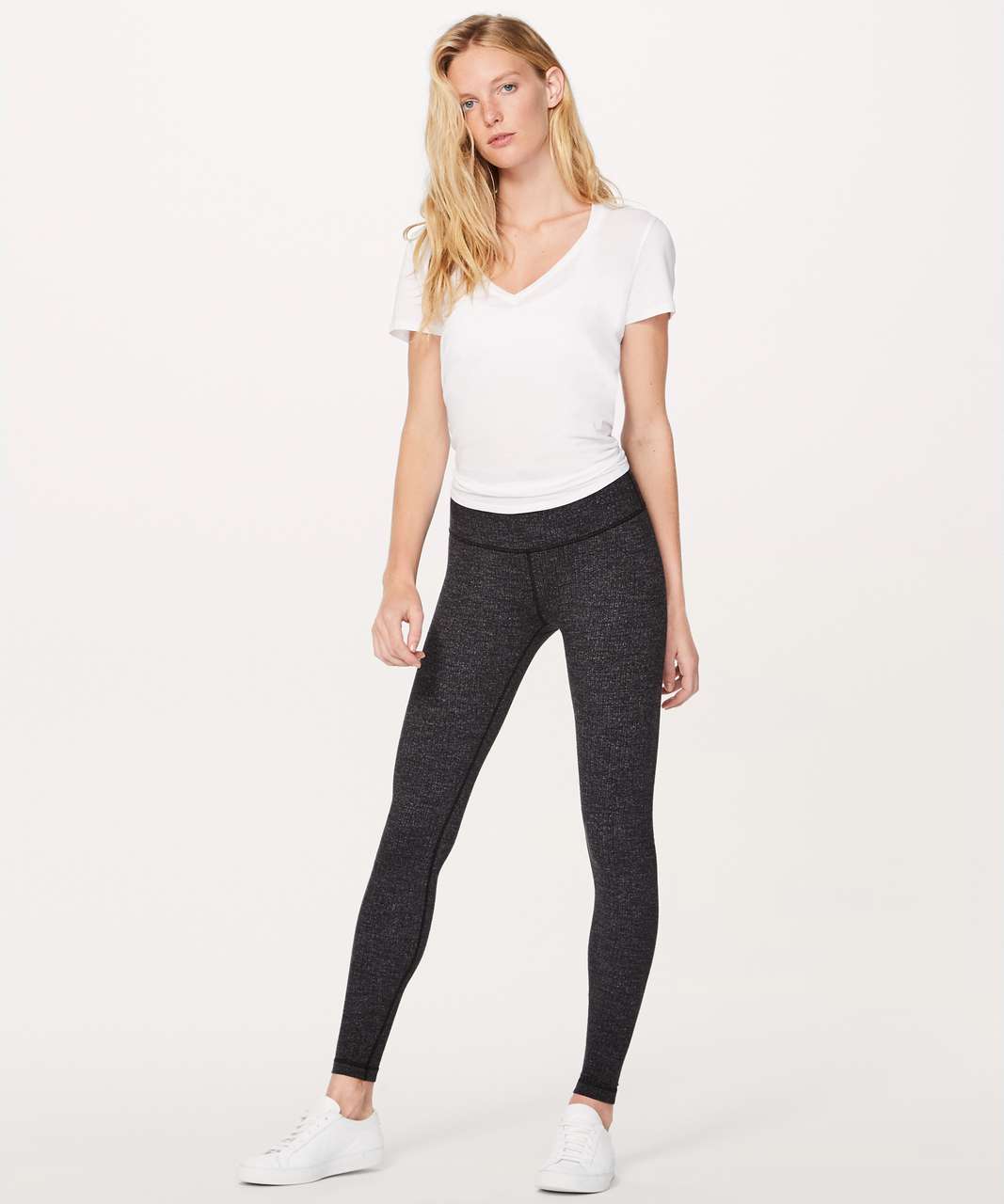 Lululemon Wunder Under Pant Hi-Rise Luon Variegated Knit Heathered Black  Size 4