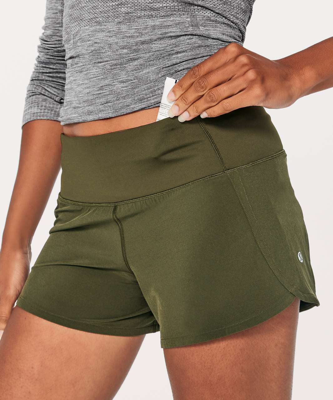 Lululemon Run Times Short II (4") - Dark Olive