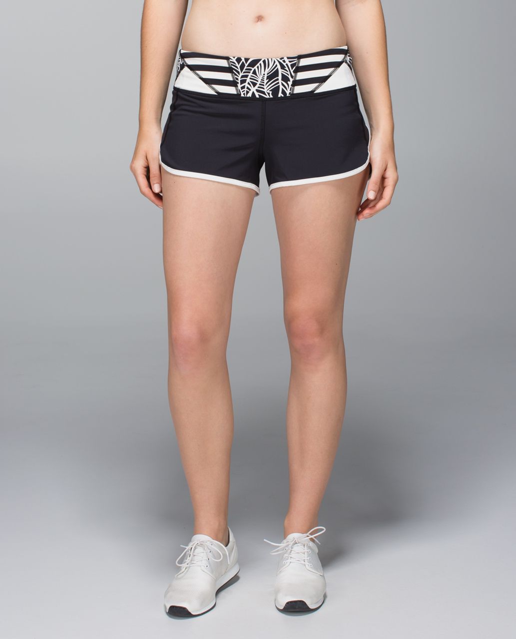 Lululemon Run:  Speed Short *4-way Stretch - Black / Angel Wing / Su14 Quilt 35