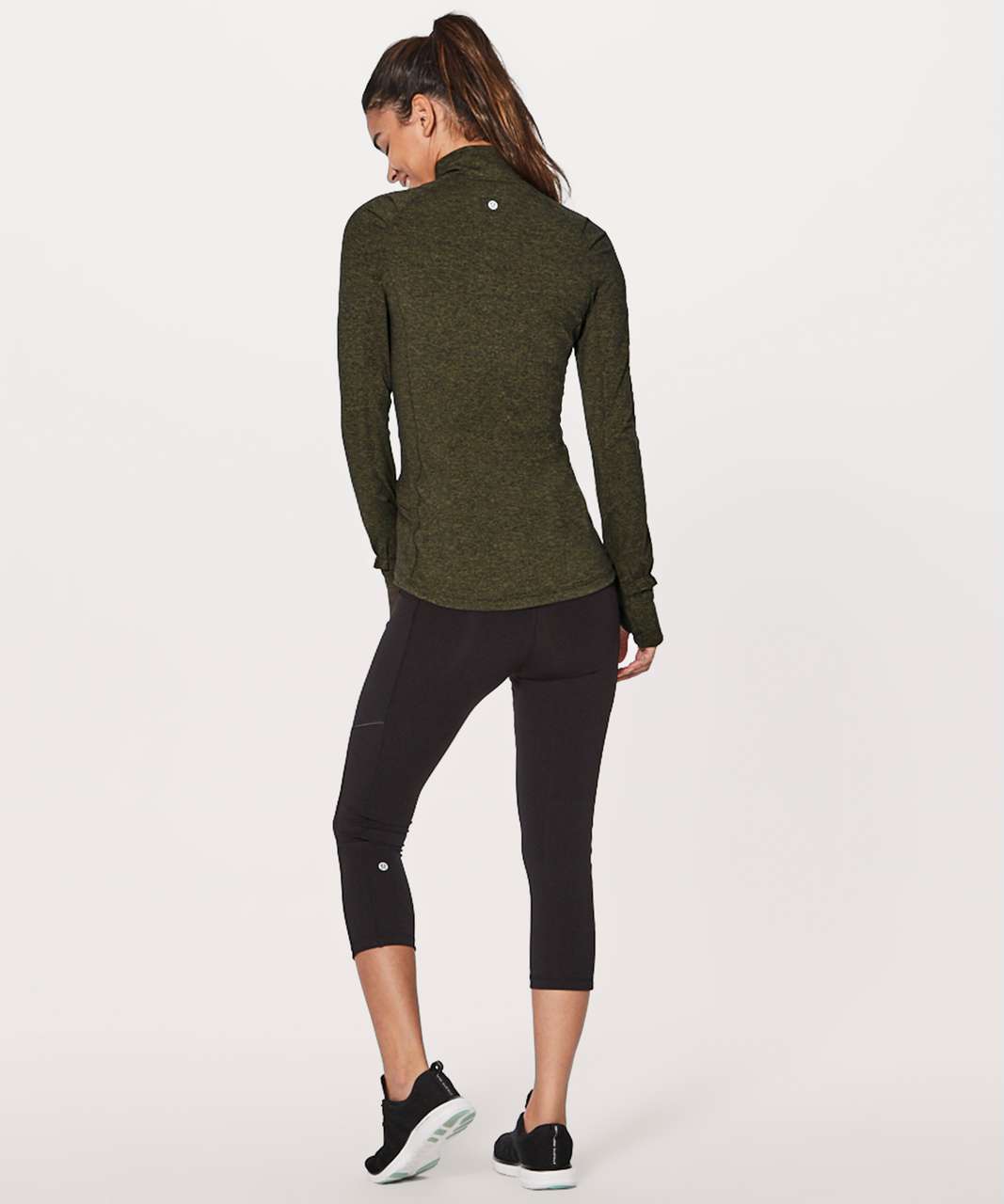 Lululemon Extra Mile 1/2 Zip - Heathered Utilitarian / Black