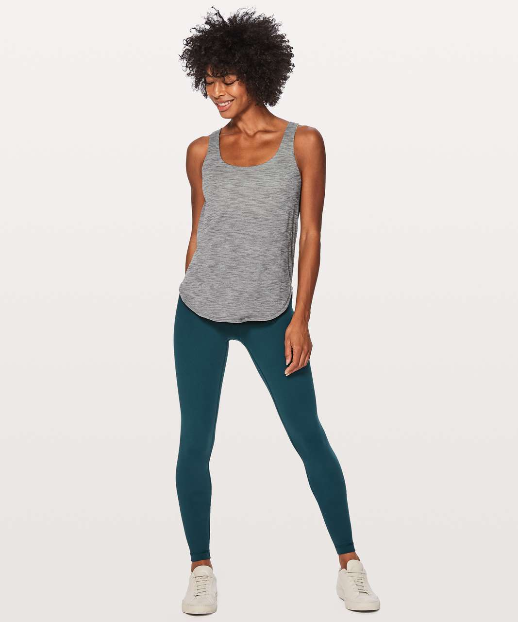 Lululemon Free To Be Serene Tank (2 In 1) - Heathered Slate / Clear Mint