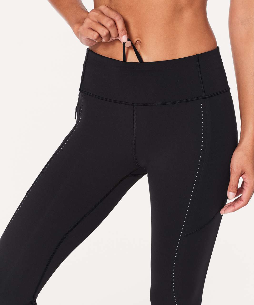 Lululemon Extra Mile Crop (Reflective 23) - Black - lulu fanatics