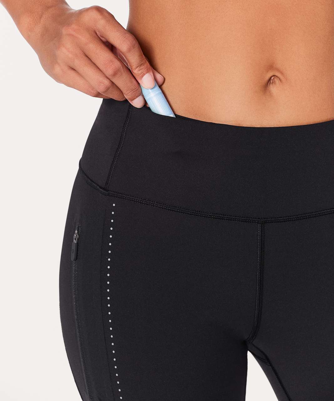 Lululemon Extra Mile Crop (Reflective 23") - Black