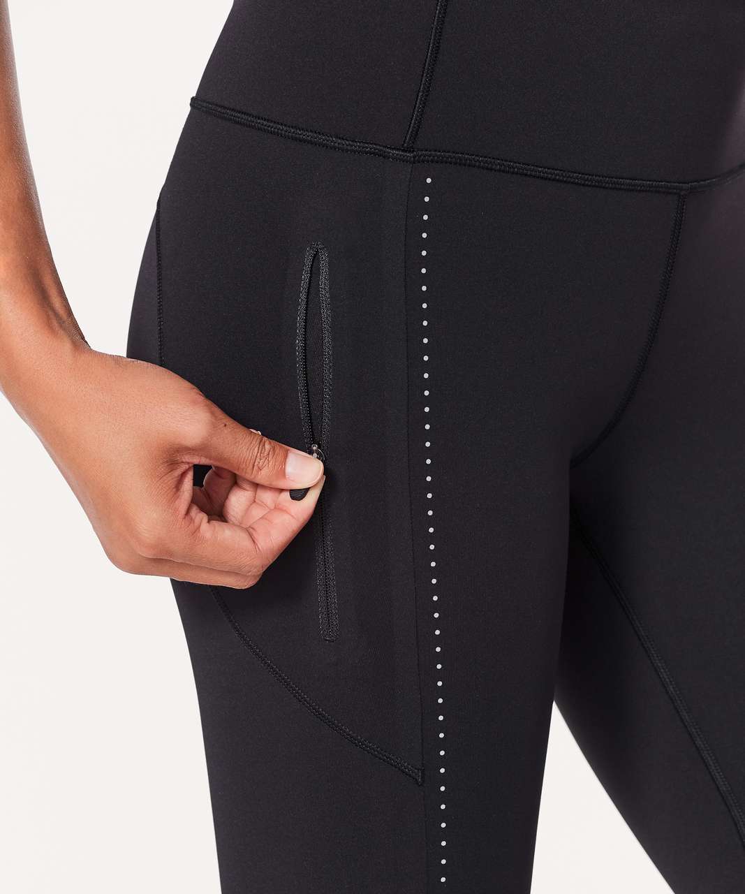 Lululemon Extra Mile Crop (Reflective 23) - Black - lulu fanatics