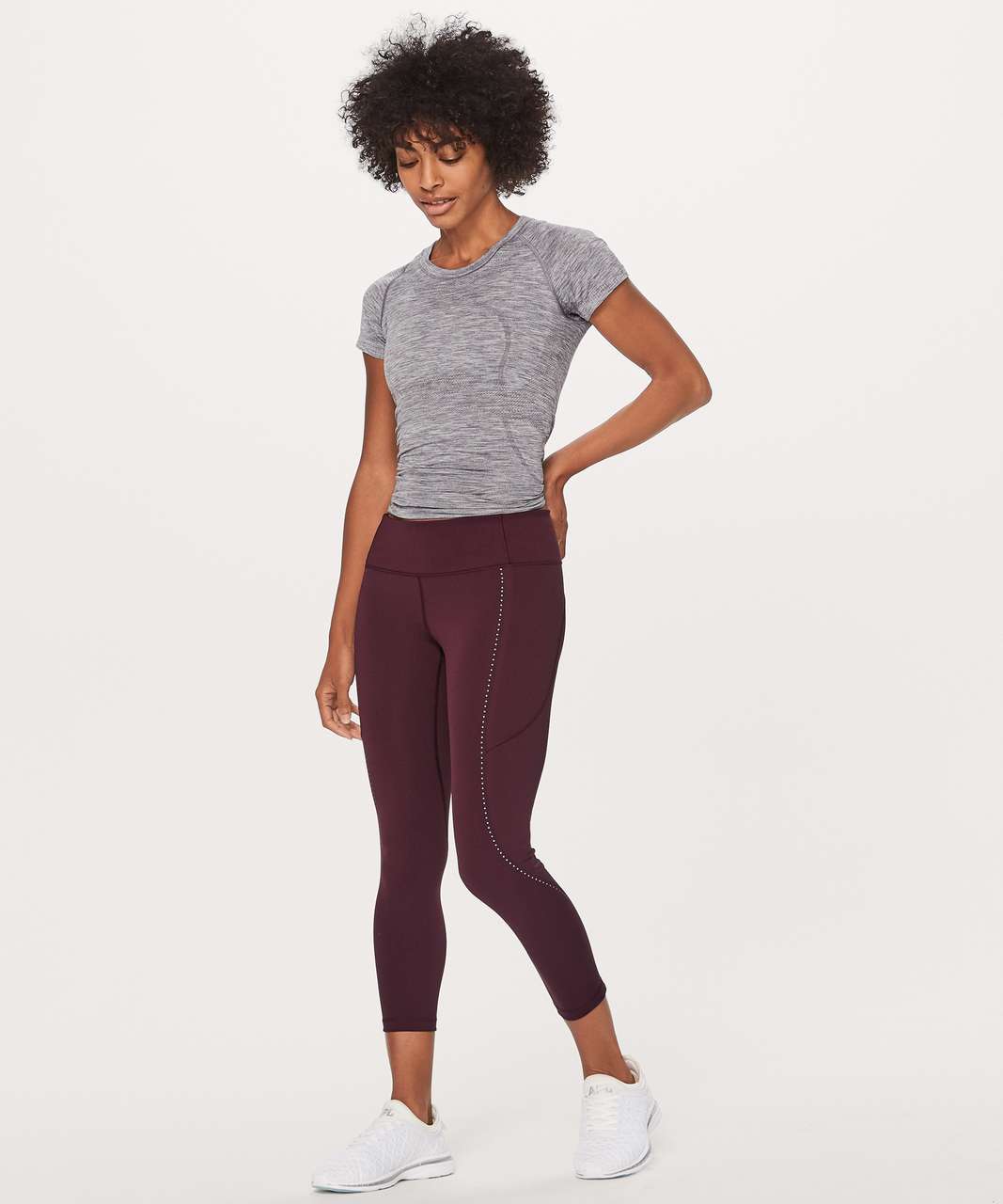 Lululemon Extra Mile Crop (Reflective 23") - Garnet