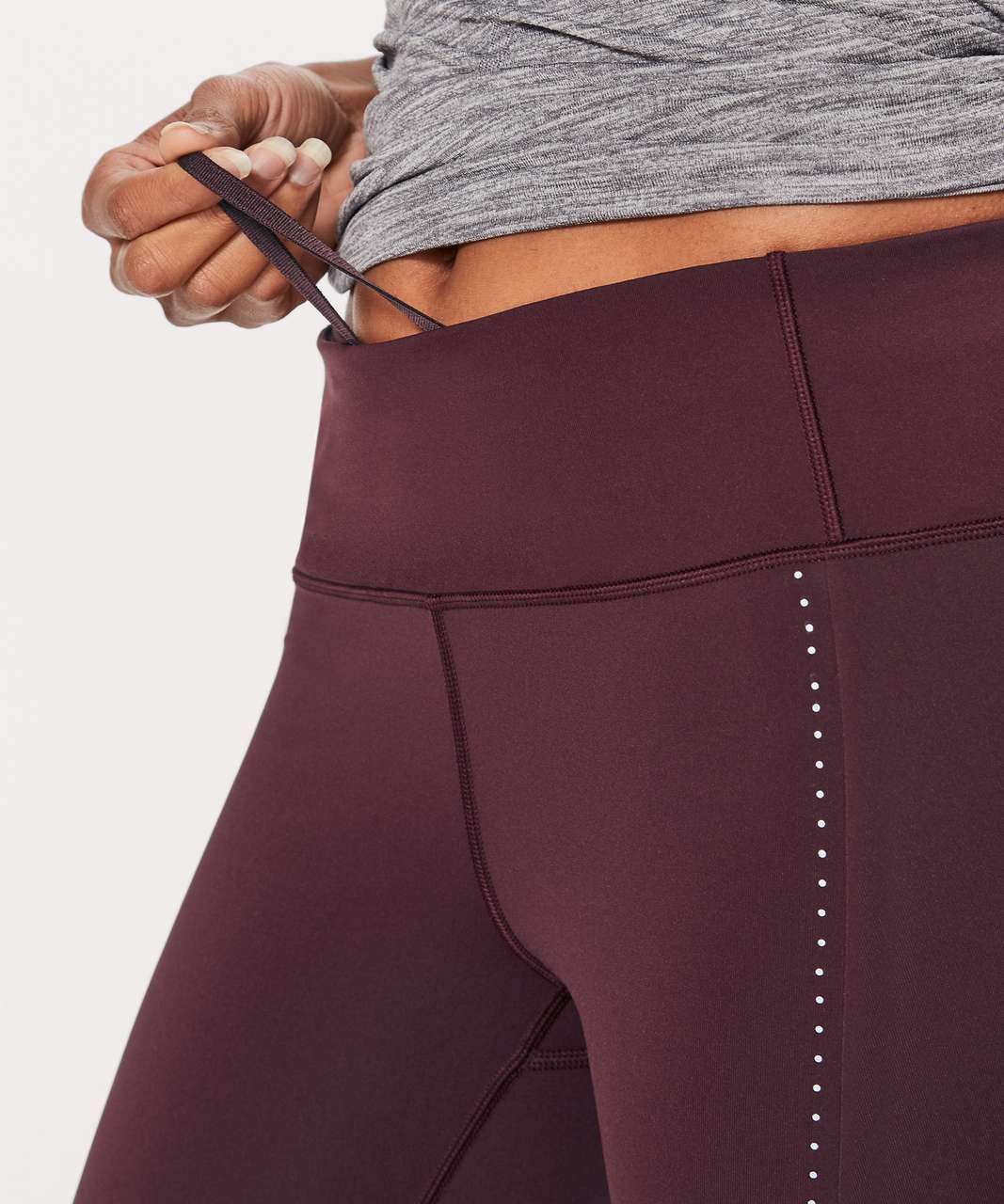 Lululemon Extra Mile Crop (Reflective 23") - Garnet