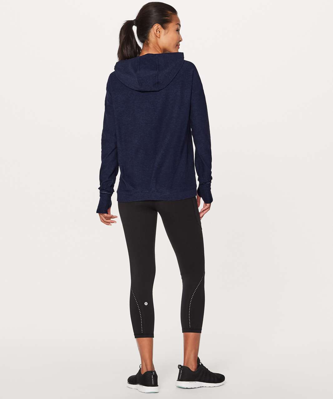 Lululemon Extra Mile Hoodie - Heathered Hero Blue / Black - lulu fanatics