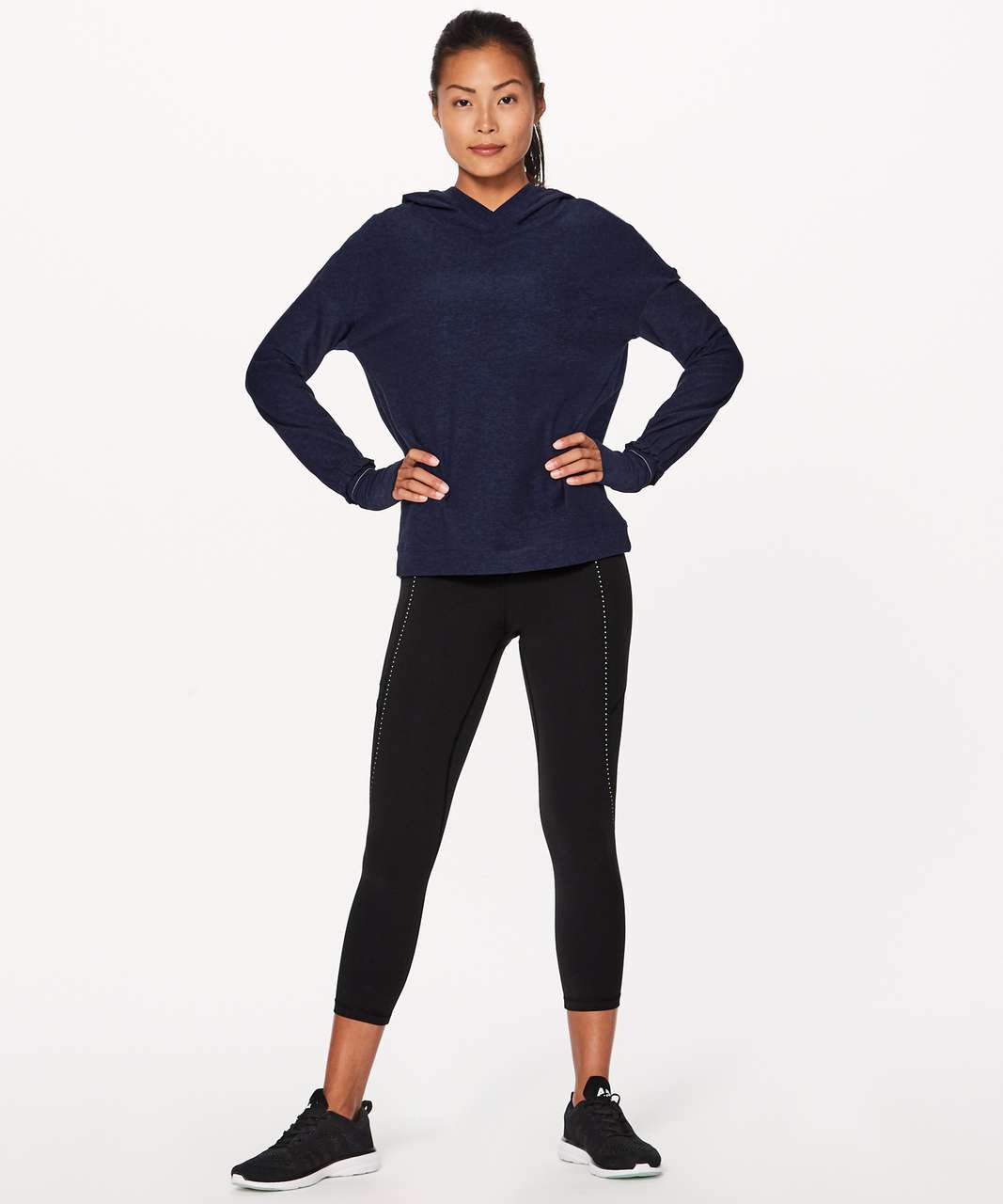 Lululemon Extra Mile Hoodie - Heathered Hero Blue / Black