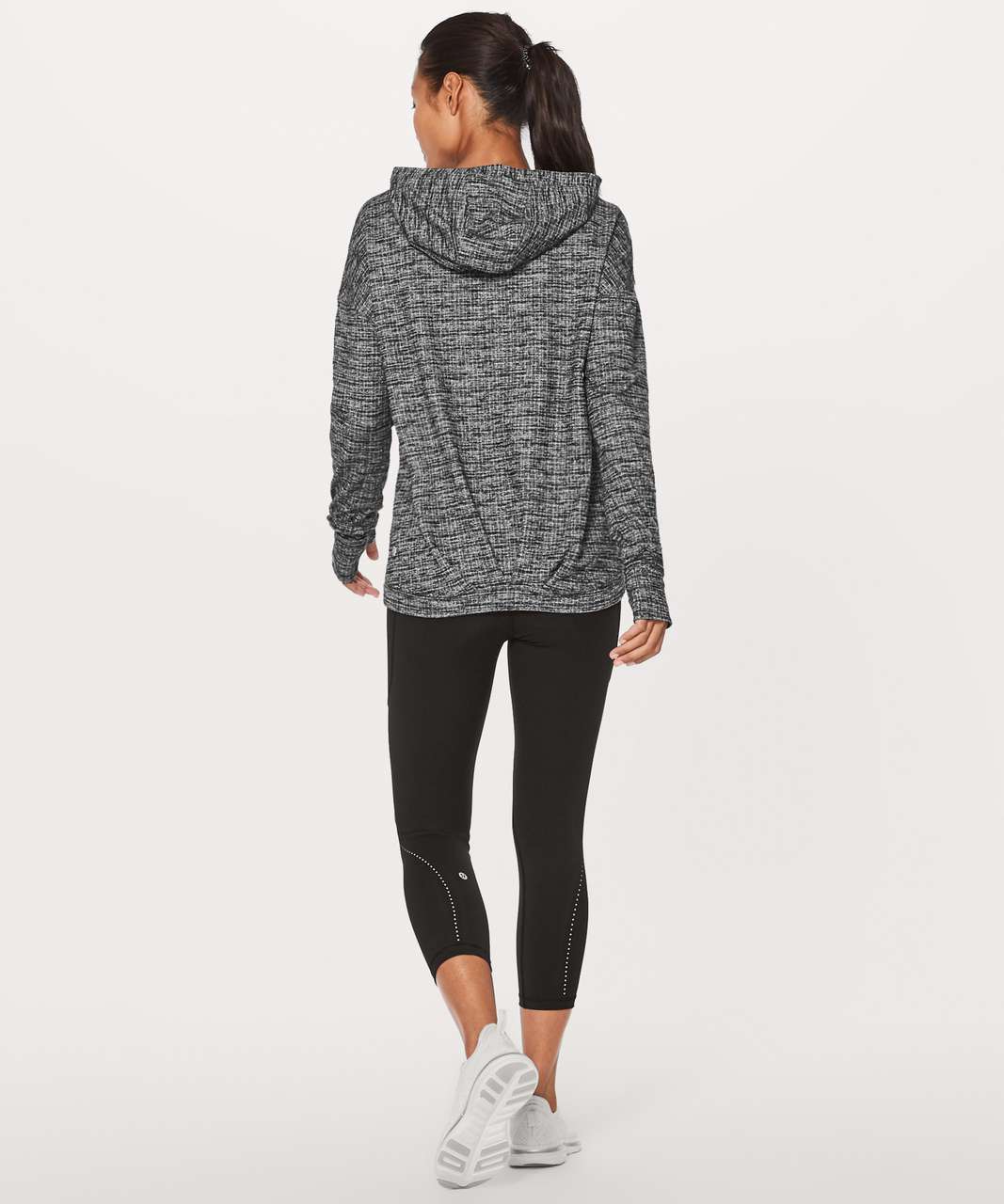 Lululemon Extra Mile Hoodie - Running Luon Ringspun Denim Black White